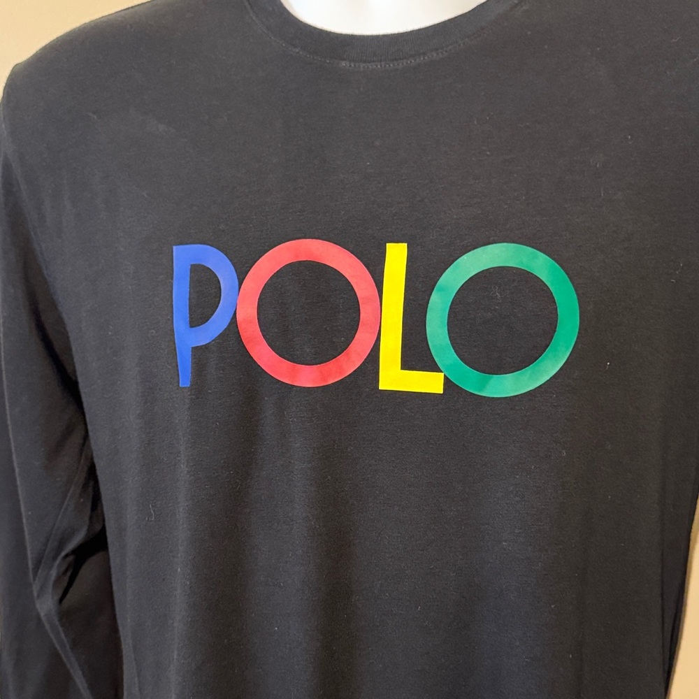 Polo by Ralph Lauren Black Tee with Multicolor Logo - Picture 4 of 10